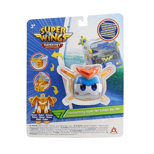 Игровая фигурка-трансформер Super Wings Transforming Super Pet Golden Boy EU770644 - фото 7