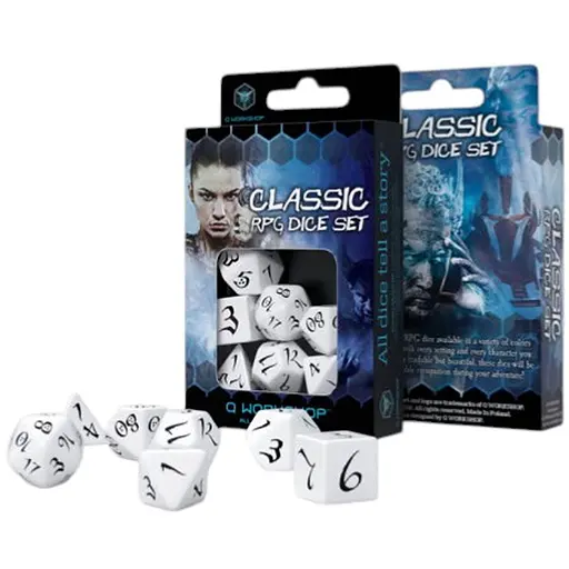 Набір кубиків Classic RPG White & black Dice Set , 7 шт. (SCLE02) - фото 1