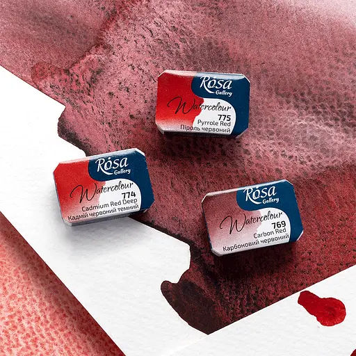 Фарба акварельна Карбоновий червоний (769) 2.5 мл Rosa Gallery - фото 4