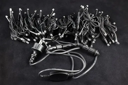 Вулична гірлянда нитка з мерехтінням 10 метрів Синя 100 LED від мережі світлодіодна Laplandia каучуковий провід (B.01.7B.100.F+) - фото 2