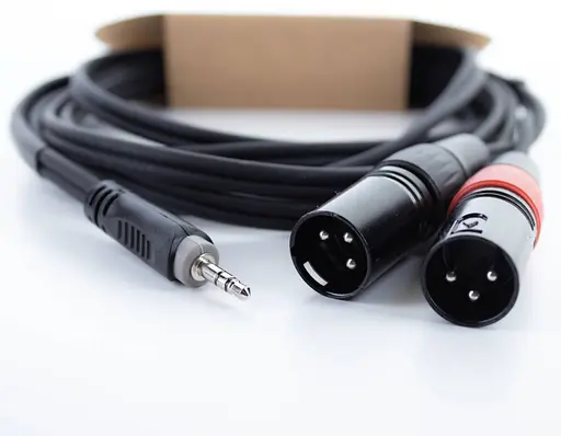 Коммутационный кабель mini Jack 3,5 stereo - 2x XLR Male 1.5м Cordial EY 1,5 WMM - фото 3