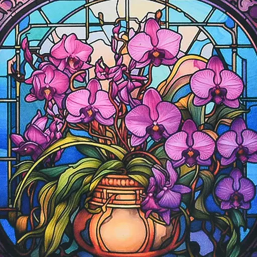 Алмазная мозаика Strateg ПРЕМИУМ Магия орхидей размером 30х30 см не полная выкладка (DEEX16293) - фото 1