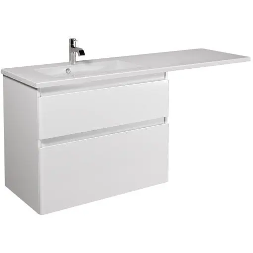 Тумба Мойдодир Палермо 80-U Adam 140 L Білий підвісна з крилом над пральною машиною Білий - фото 1