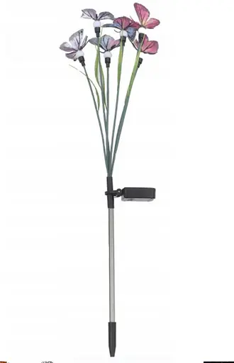 Світильники Sun Lamp садові на сонячних батареях світлове вікно із зеленим листям та метеликами 2 шт - фото 2