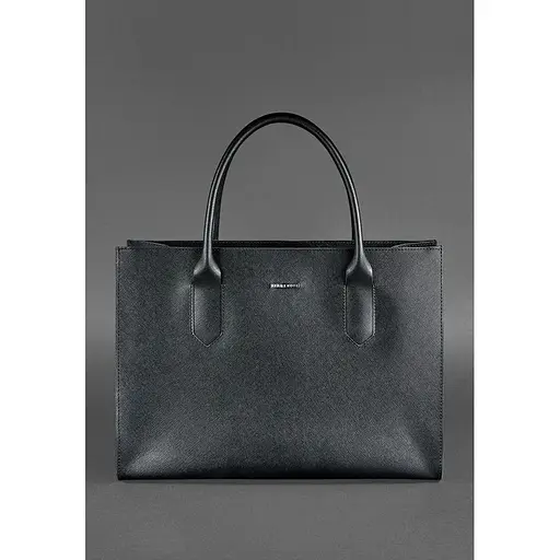 Шкіряна жіноча сумка Шоппер чорна Blackwood - фото 1
