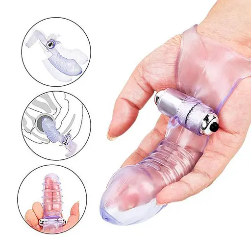 Вибратор на палец SexFinger силиконовый с вибрацией для женщин 16 см прозрачный - фото 1