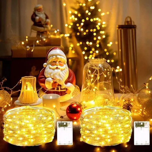 Светодиодная гирлянда Sun Lamp Капля Росы 200 LED 20 м теплый белый свет батарейки - фото 7