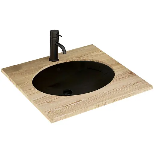 Умивальник Rea Nel black врізний чорний REA-U1023, Чорний - фото 1