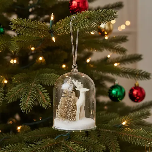 Прикраса ялинкова Handicraft Казковий олень скло - фото 4