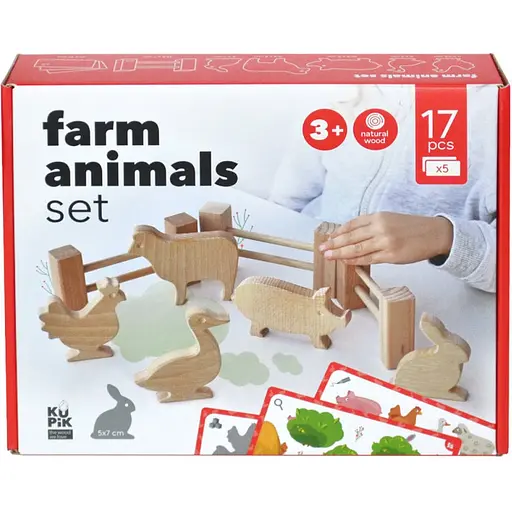 Дерев'яний ігровий набір Фігурки тварин Igroteco 900521 17 деталей - фото 1