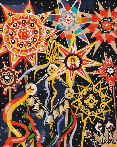 Картина за номерами на підрамнику Brushme Різдвяна зірка Каріна Зіміна