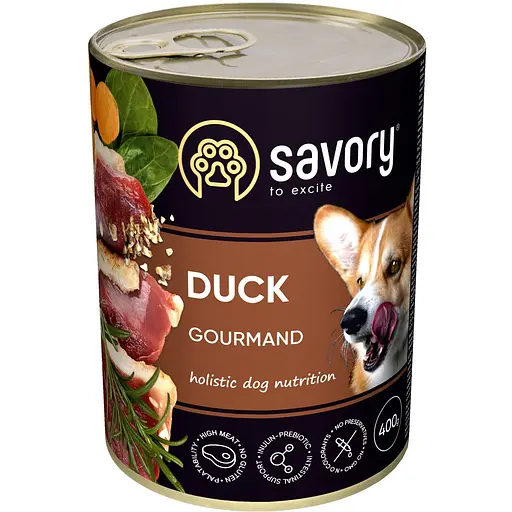 Вологий корм Savory для дорослих собак усіх порід з качкою 400 г - фото 1
