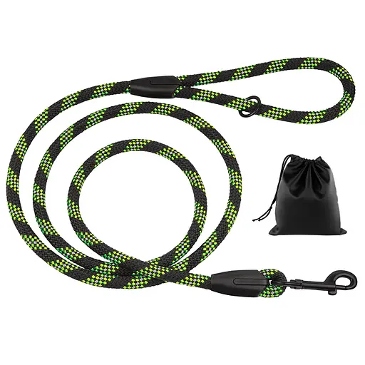 Поводок для собак Barksi Active 300х1.2 см черно-салатовый - фото 1