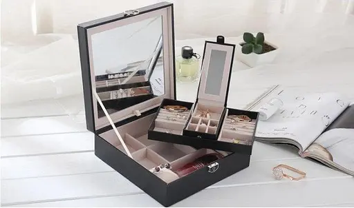 Скринька для прикрас, скриня для біжутерії, органайзер для прикрас Чорний колір - фото 1