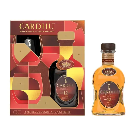Виски односолодовый Cardhu 12 лет 40% 0.7 л в подарочной упаковке + 2 стакана