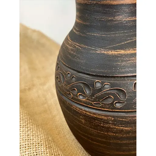 Глек 2 літри керамічний (глиняний) різьблений з ручкою декор - фото 5