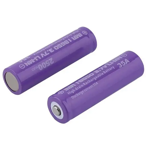 Акумулятор високострумовий 18650 IMR 35A 3.7V 2500mAh Li-Mn (Фіолетовий) - фото 2