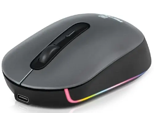 Миша REAL-EL RM-470W Rechargeable Wireless, Black, бездротова, Type-C, BT, RGB, оптична, 2400 dpi, 3 кнопки