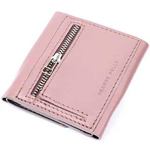 Кожаный женский кошелек Grande Pelle 10х9.7х1 см acs0027016 - фото 2