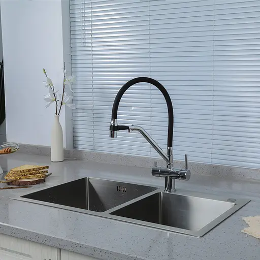 Смеситель для кухни на две воды Gappo G4398-80 хром - фото 2