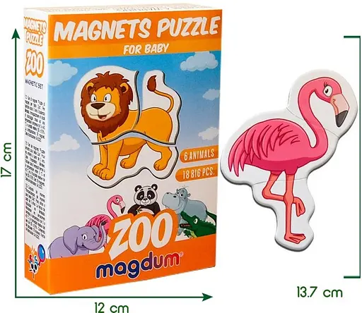 Магнитные пазлы Magdum "Зоо" ML4031-18 EN - фото 2