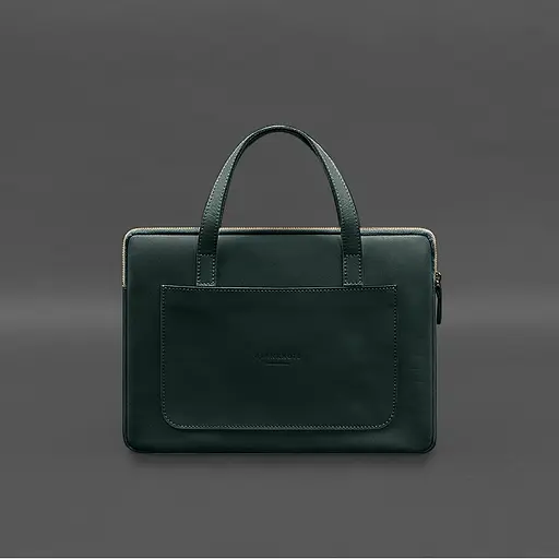 Кожаный чехол BlankNote с ручками для ноутбука 13 дюйм Зеленый - фото 7