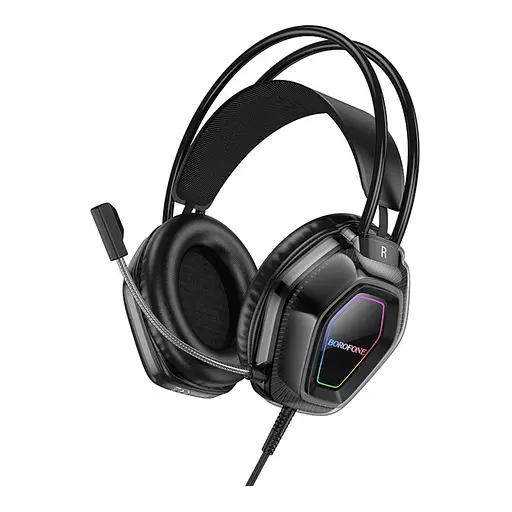 Дротові ігрові навушники Borofone BO110 Fight, USB, 3.5mm, 2m, Чорний - фото 3
