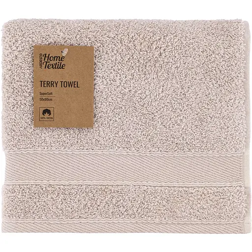 Полотенце махровое Ardesto SuperSoft 50х90 см 100% хлопок бежевое (ART2250NS)  - фото 1