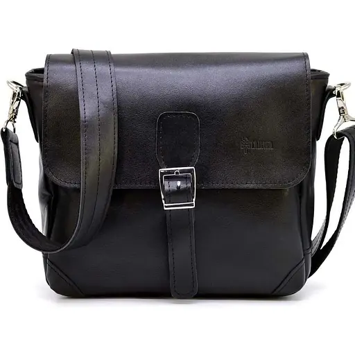 Сумка-мессенджер Tarwa через плечо черная гладкая кожа наппа 25х25х11 см sum0028199 - фото 1