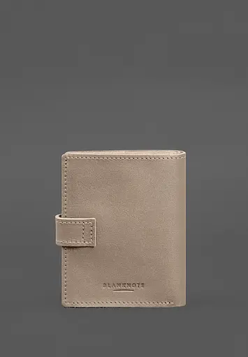 Кожаная обложка-портмоне на паспорт с гербом Украины 25.1 Светло-бежевая - фото 7