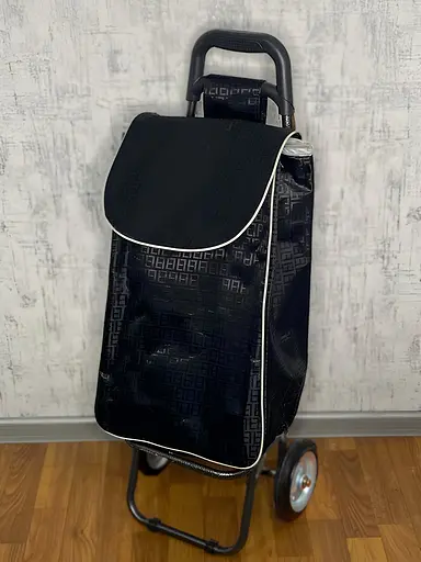 Візок для покупок на металевих колесах 95 × 35 × 30 см чорний (2205) - фото 2