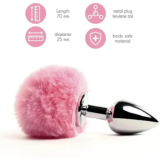 Анальна пробка FeelzToys Bunny Tails Butt Plug Pink - фото 2