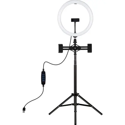 Кільцева USB LED лампа Puluz PKT3062B 11.8" + штатив 1.65 м - фото 1