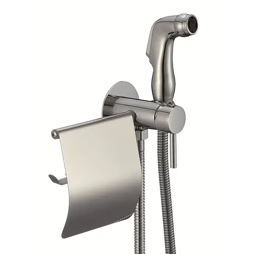 Набір гігієнічного душу прихованого монтажу Zerix FTR-333-B та паперотримачем ZX5840, Хром - фото 1