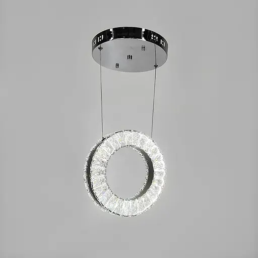 Елегантна люстра з підвісним кришталевим кільцем Ø 27 см | Арт. (T) C 141/1 (270) | Line F - фото 1