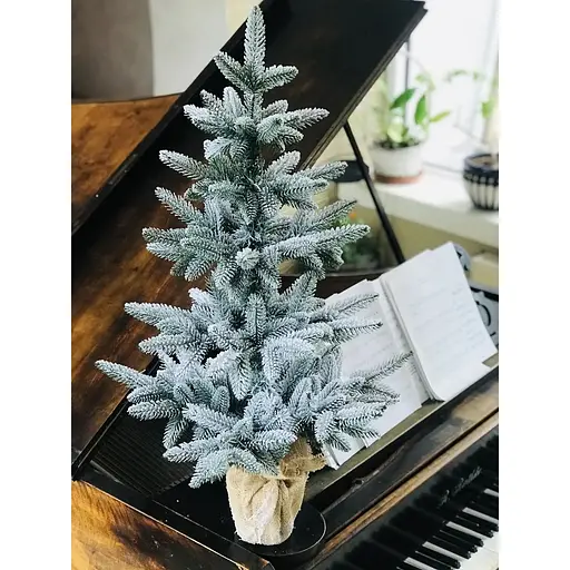 Ялинка Hvoya Classic лита в мішковині 90 см засніжена - фото 2