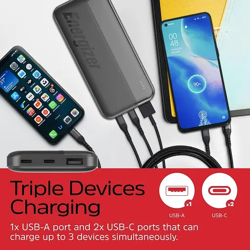 Павербанк Energizer Black 10 000 mAh / 15 Вт (UE10050CC) - фото 7