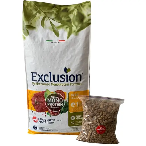 Корм Exclusion Adult Beef Large Breed для дорослих собак великих порід з яловичиною 1кг (на вагу) - фото 1