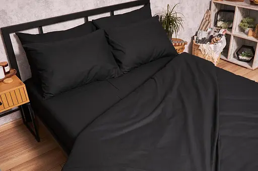 Комплект постільної білизни Moon&Star Бязь Gold Люкс Black King Size 220x240 наволочки 4х50х70 - фото 4