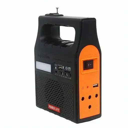 Зарядная солнечная станция Yobolife 3601-LM 6V Powerbank + фонарь + FM радио + MP3 + 2 лампы - фото 5
