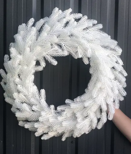 Вінки хвойні різдвяні Hvoya Traditional литі білі 50 см 7 шт. - фото 4