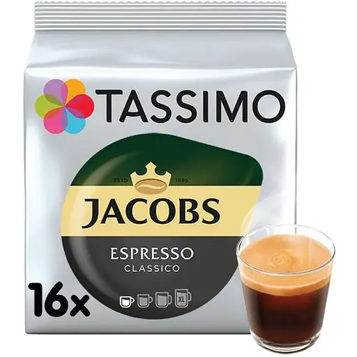 Кофе молотый в капсулах Jacobs Tassimo Espresso 118.4 г (16 шт. по 7.4 г)