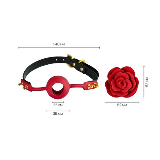 Роскошный кляп в виде розы Zalo - Rose Ball Gag, двойное использование - фото 2