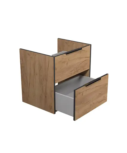 Тумба Мойдодир під стільницю Line Craft 60-А дуб крафт/Чорний - фото 5