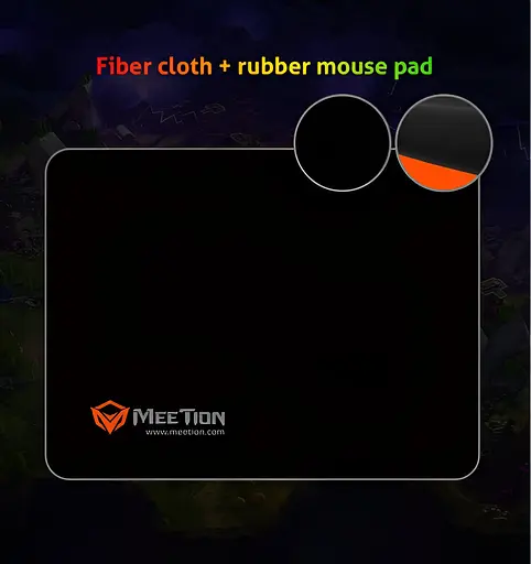 Коврик для мыши резиновый MEETION PD015 250х190х3 мм черный - фото 2