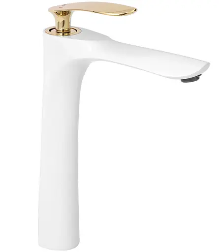 Смеситель для умывальника Rea Orbit высокий белый/золото REA-B2053 Белый - фото 1