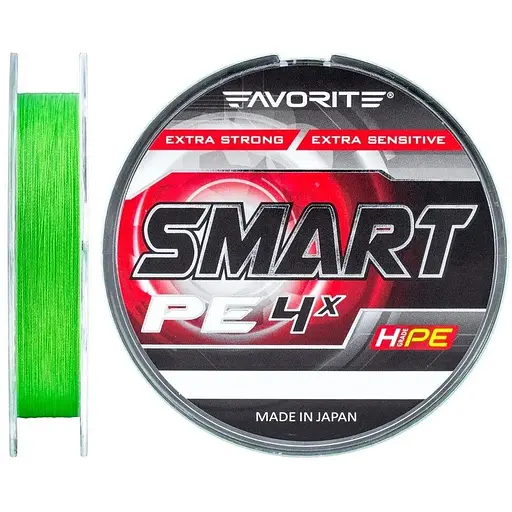 Шнур Favorite Smart PE 4x 150м #0.5/0.117мм 3.6кг Салатовий (1013-1693.10.38)