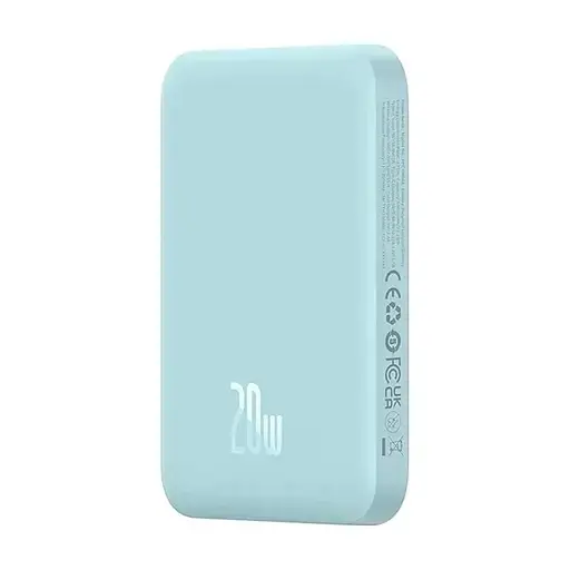 Магнітний портативний павербанк із бездротовою зарядкою Baseus Magnetic 20W 6000mAh для iPhone блакитний - фото 3