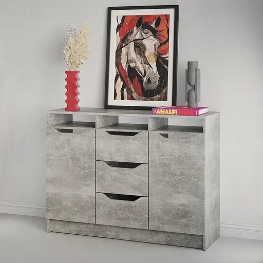 Комод в гостиную MebelStar 1200 Лилу 121x40x89 см Бетон (MBS-1332)