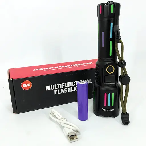 Ручний ліхтар W515-TG zoom + LCD + Type-C + PowerBank + 1х18650 (26650) 5 режимів - фото 6